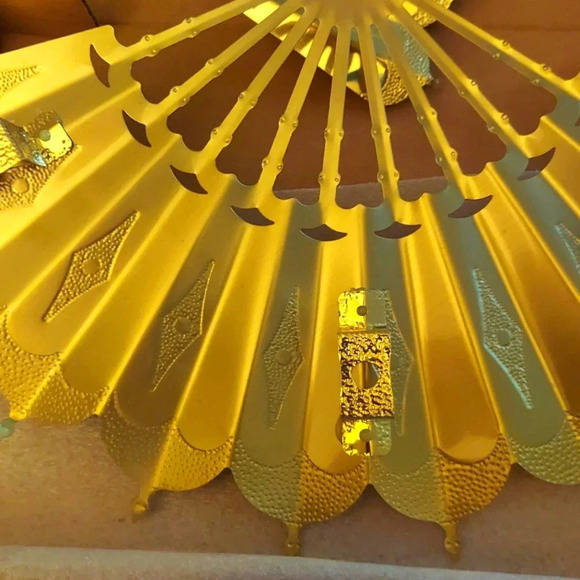 New in Box Gold Fans Wall Decor - Picture 3 of 4